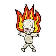 cartoon robot on fire N4