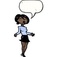 cartoon woman in short skirt N13
