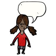 cartoon girl with speech bubble N36
