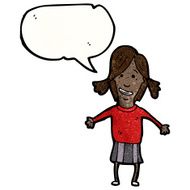 cartoon girl with speech bubble N37