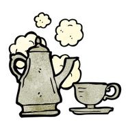 cartoon coffee pot and cup N15
