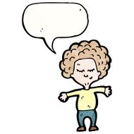 cartoon boy with speech bubble N35