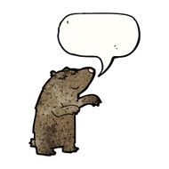cartoon bear with speech bubble N49