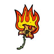 cartoon flaming flower N7