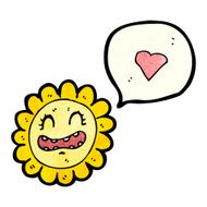 cartoon sunflower with love heart N2