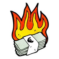 cartoon burning money N4