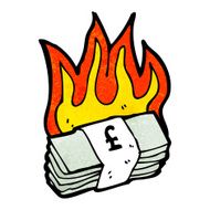 cartoon burning money N5