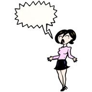 cartoon woman with speech bubble N74