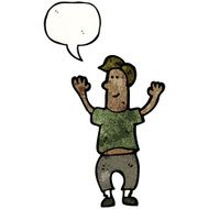 happy cartoon man with speech bubble N5