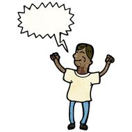 happy cartoon man with speech bubble N6