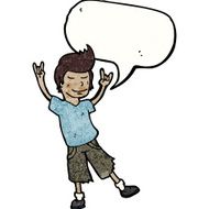 happy cartoon man with speech bubble N7
