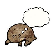 cartoon bear with thought bubble N49