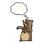 cartoon bear with thought bubble N50