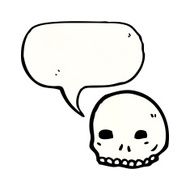 spooky skull symbol with speech bubble N5