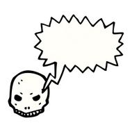 spooky skull symbol with speech bubble N7