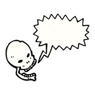 spooky skull symbol with speech bubble N8