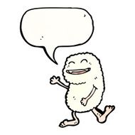 cartoon friendly monster with speech bubble N2