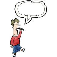 cartoon singing man N22