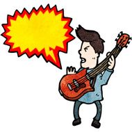 cartoon boy playing electric guitar N2