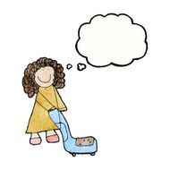 child&#039;s drawing of a woman cleaning N3
