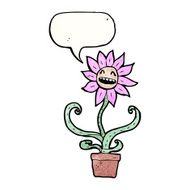 cartoon flower with speech bubble N84