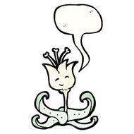 cartoon flower with speech bubble N86