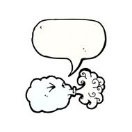 Cartoon Cloud Blowing Wind N6