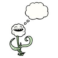 cute cartoon flower with thought bubble N5