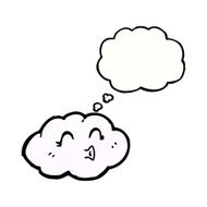 cute cartoon cloud with thought bubble N5