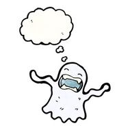 cartoon ghost with thougth bubble N3