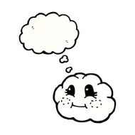 cute cartoon cloud with thought bubble N6