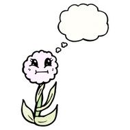 cartoon flower with thought bubble N59