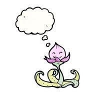 cartoon flower with thought bubble N60