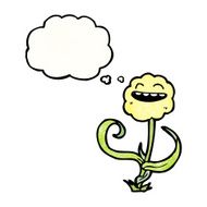 cartoon flower with thougth bubble N2