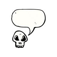 cartoon skull with speech bubble N61