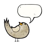 cartoon bird singing N19