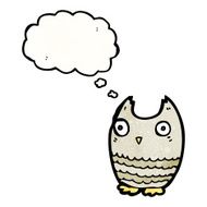 cartoon owl with thought bubble N83