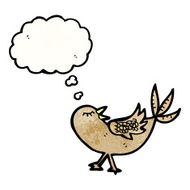 cartoon bird with thought bubble N382