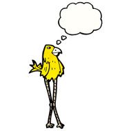 cartoon bird with thought bubble N384