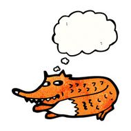 cartoon fox with thought bubble N37