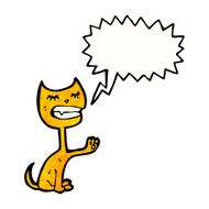 cartoon cat with speech bubble N132