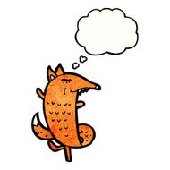 cartoon fox with thought bubble N40