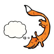 cartoon fox with thought bubble N41