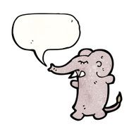 cartoon elephant with speech bubble N15