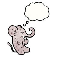 cartoon elephant with thought bubble N13