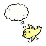 cartoon chick with thought bubble N5