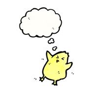 cartoon chick with thought bubble N6