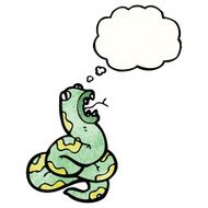 cartoon snake with thought bubble N115