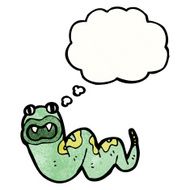 cartoon snake with thought bubble N116