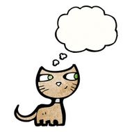 cartoon cat with thought bubble N166